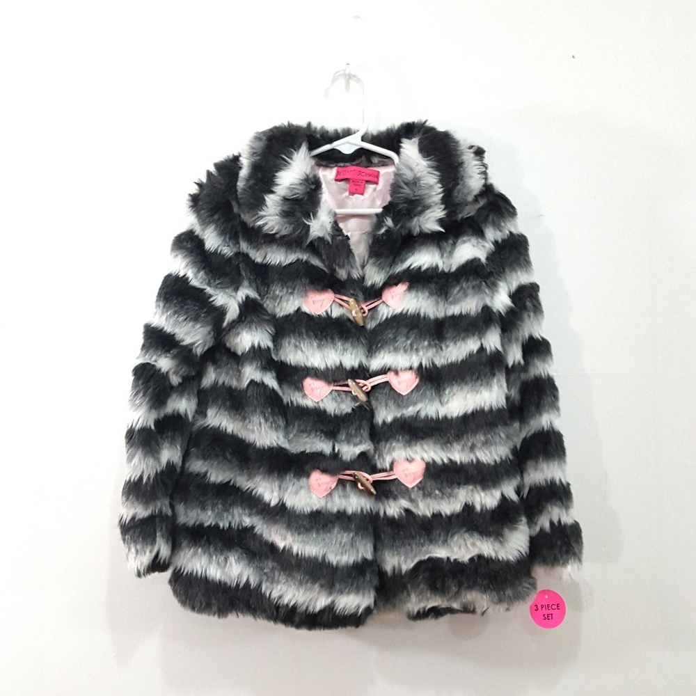 《Betsey Johanson》 Girls faux fur coat jacket 5T